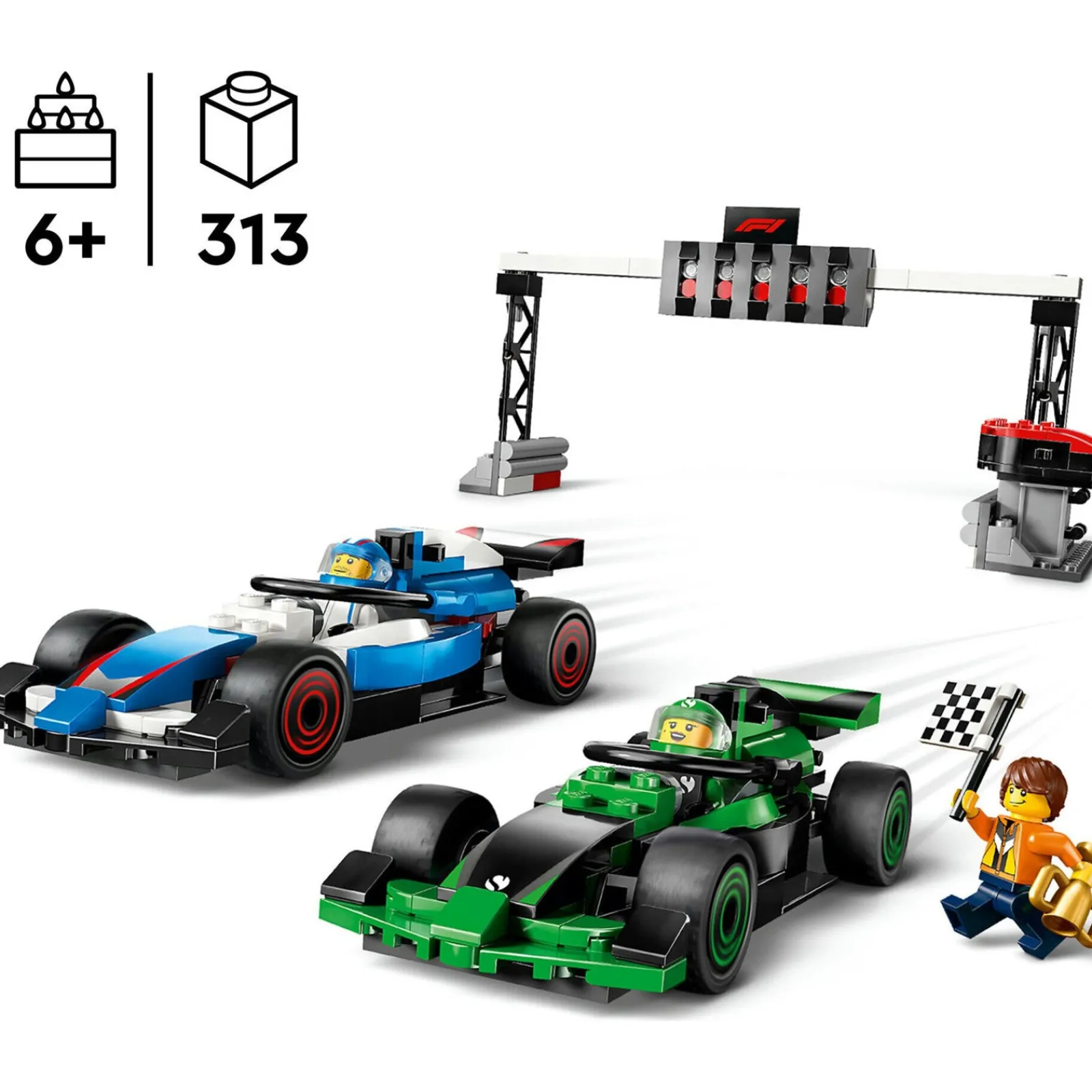 Clearance Lego-City Grelha com Carros de Corrida Vcarb e Sauber Lego