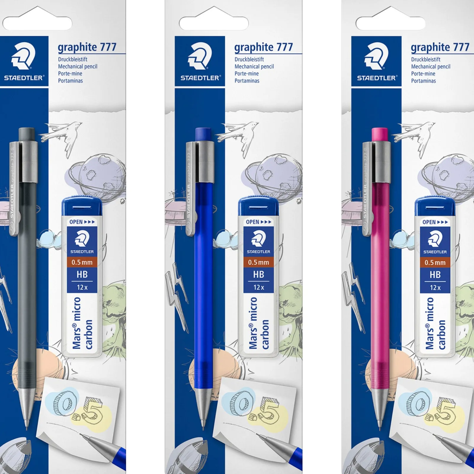 Staedtler Lapiseira Graphite 777 0.5Mm +Tubo Minas