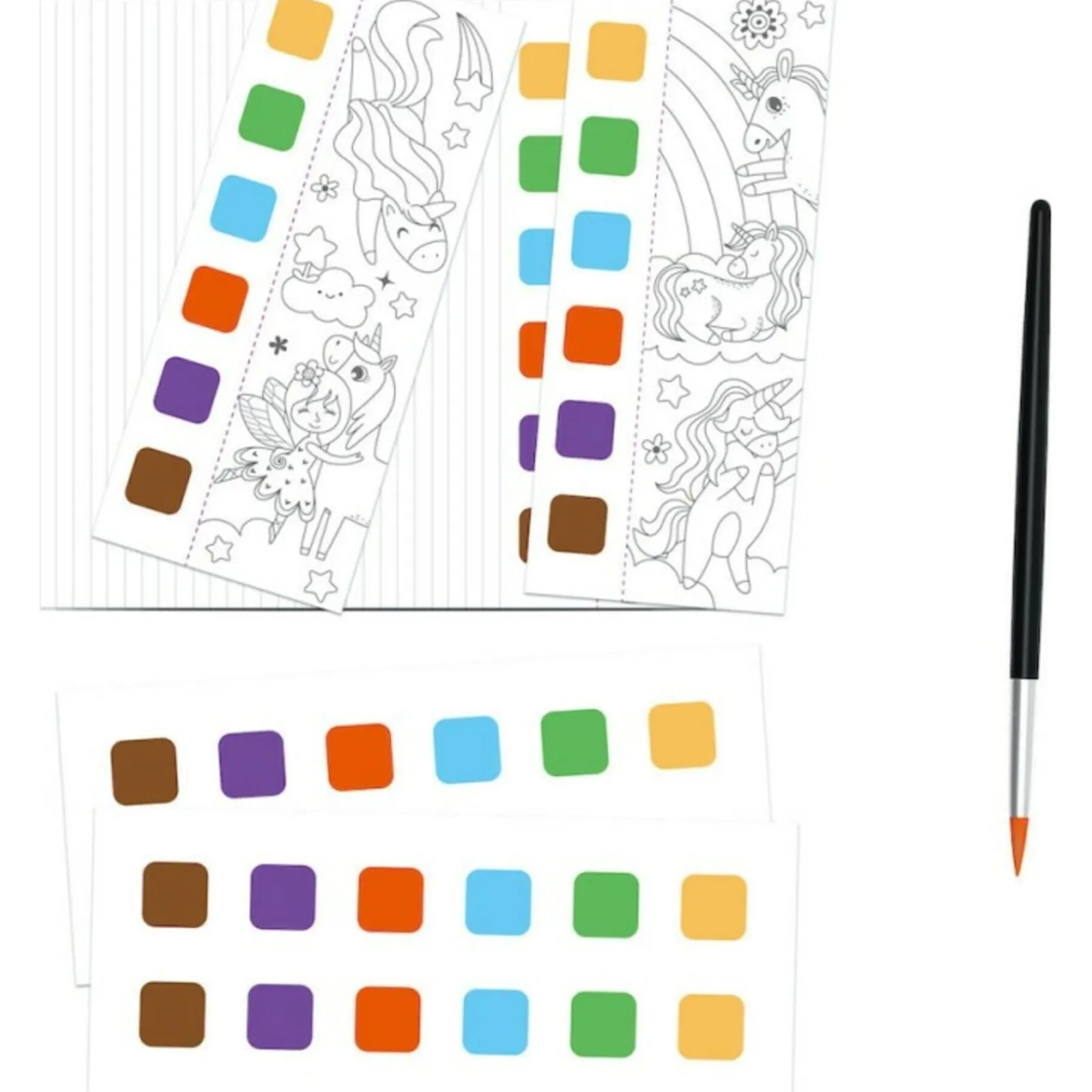 New Mieredu Livro de Pintura com Aguarelas - Unicorns