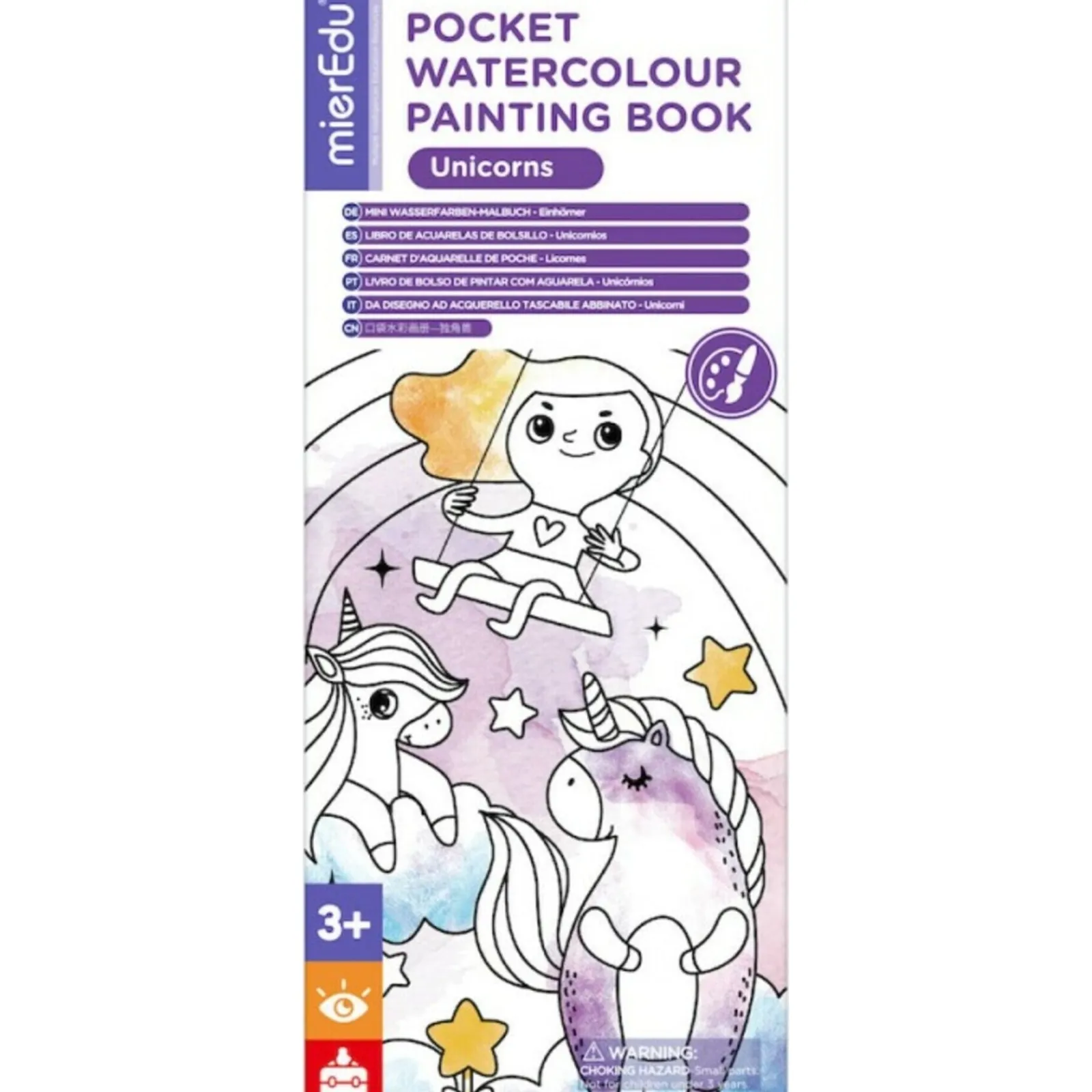 New Mieredu Livro de Pintura com Aguarelas - Unicorns