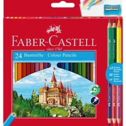Best Faber Castell Lápis Cor 24 unidades + 3 Lápis Bicolor + Afia
