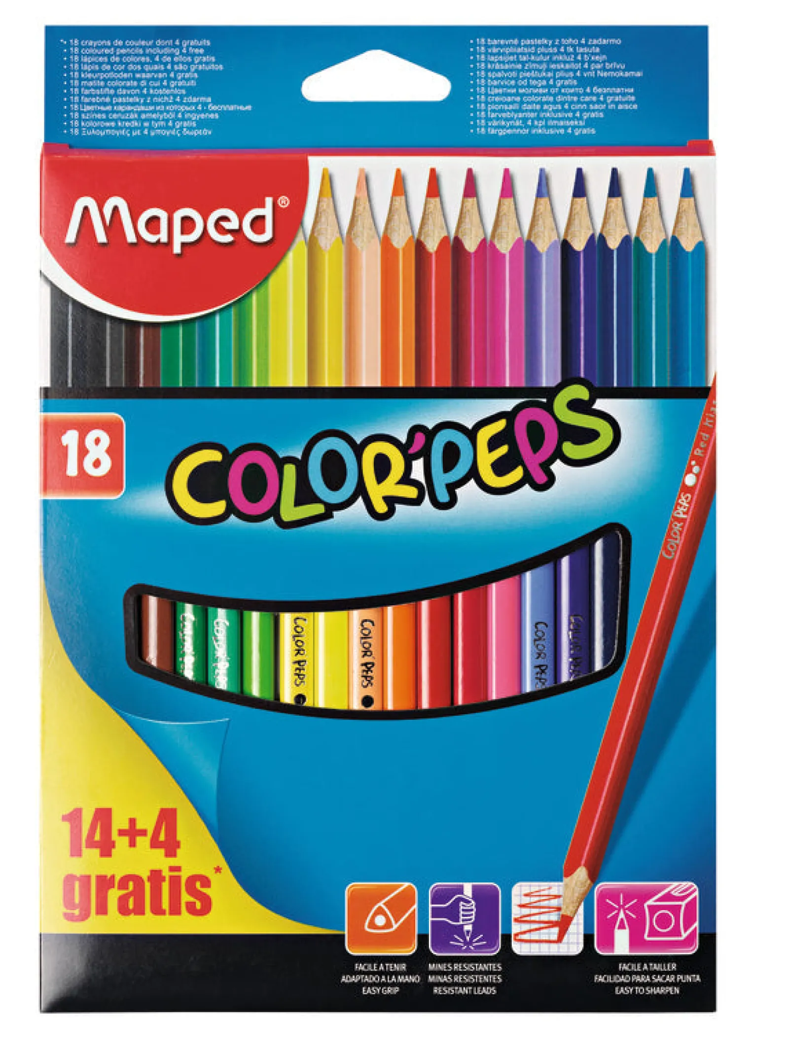 Maped Lápis Cor 14 Unidades + 4 Unidades Gratis