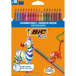 Bic Lápis Cor Kids Evolution Stripes 18 Unidades