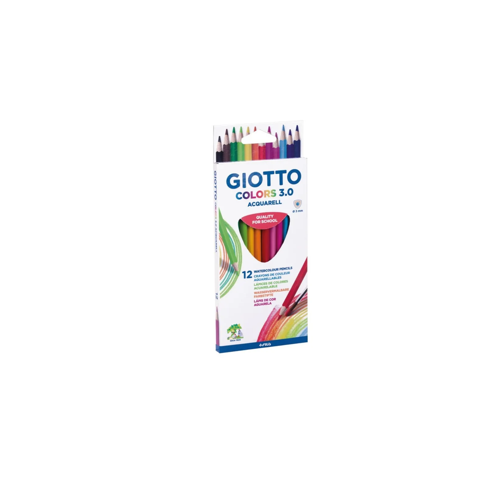 New Giotto Lápis Cor Colors 3.0 Aguarelavel 12 Unidades