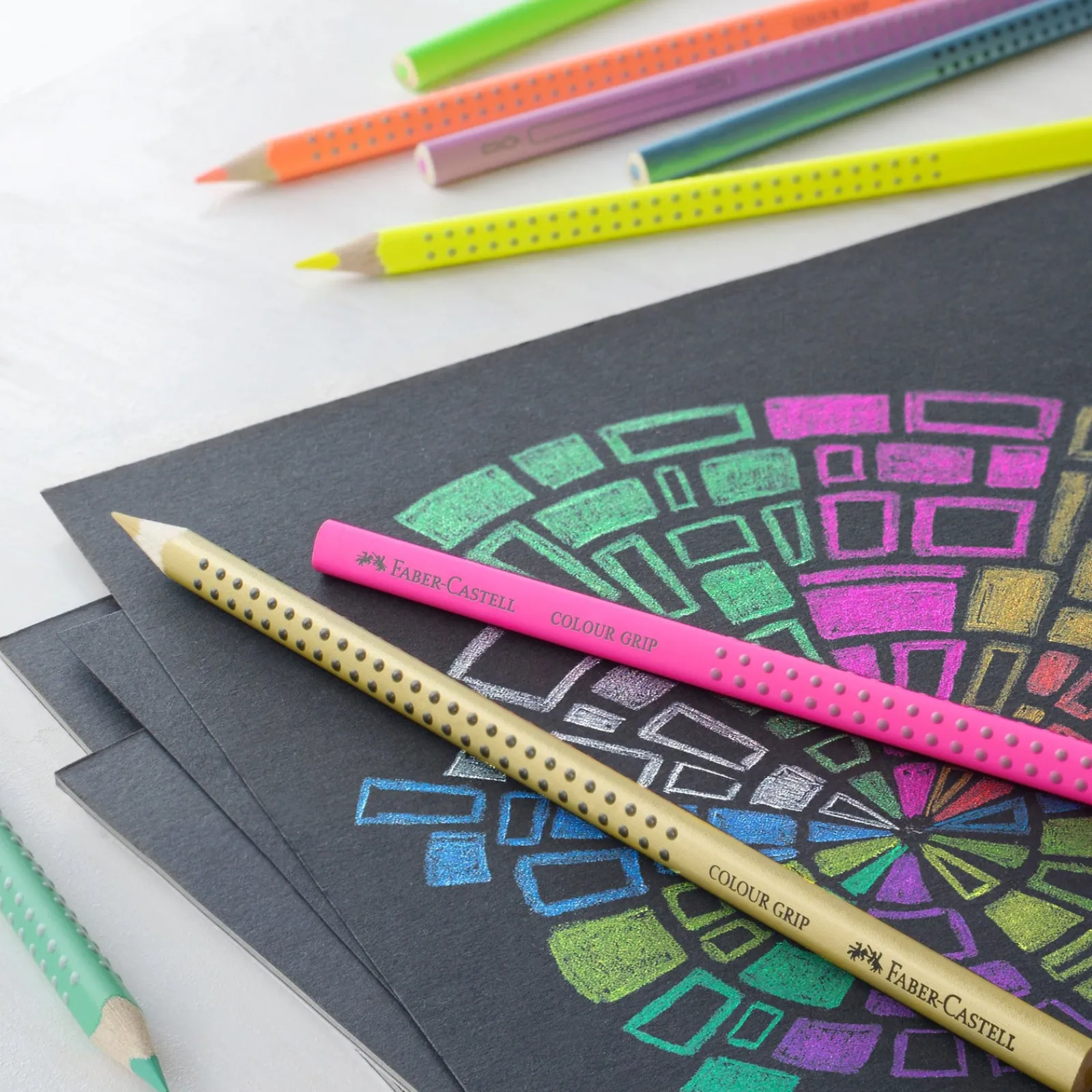 Faber Castell Lápis Cor Grip Pastel/Neon/Metal 12 unidades
