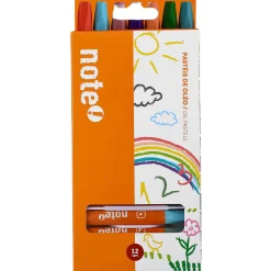 Outlet Note! Lápis Cor Hexagonal Oil Pastel 12 Unidades Note