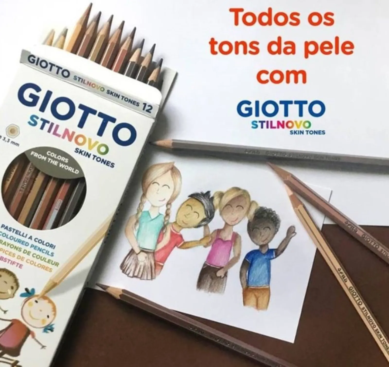 Giotto Lápis de Cor Stilnovo Skin Tones 12 Unidades