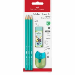 Faber Castell Lápis Grafite Hb + Borracha + Afia 3 Unidades Faber