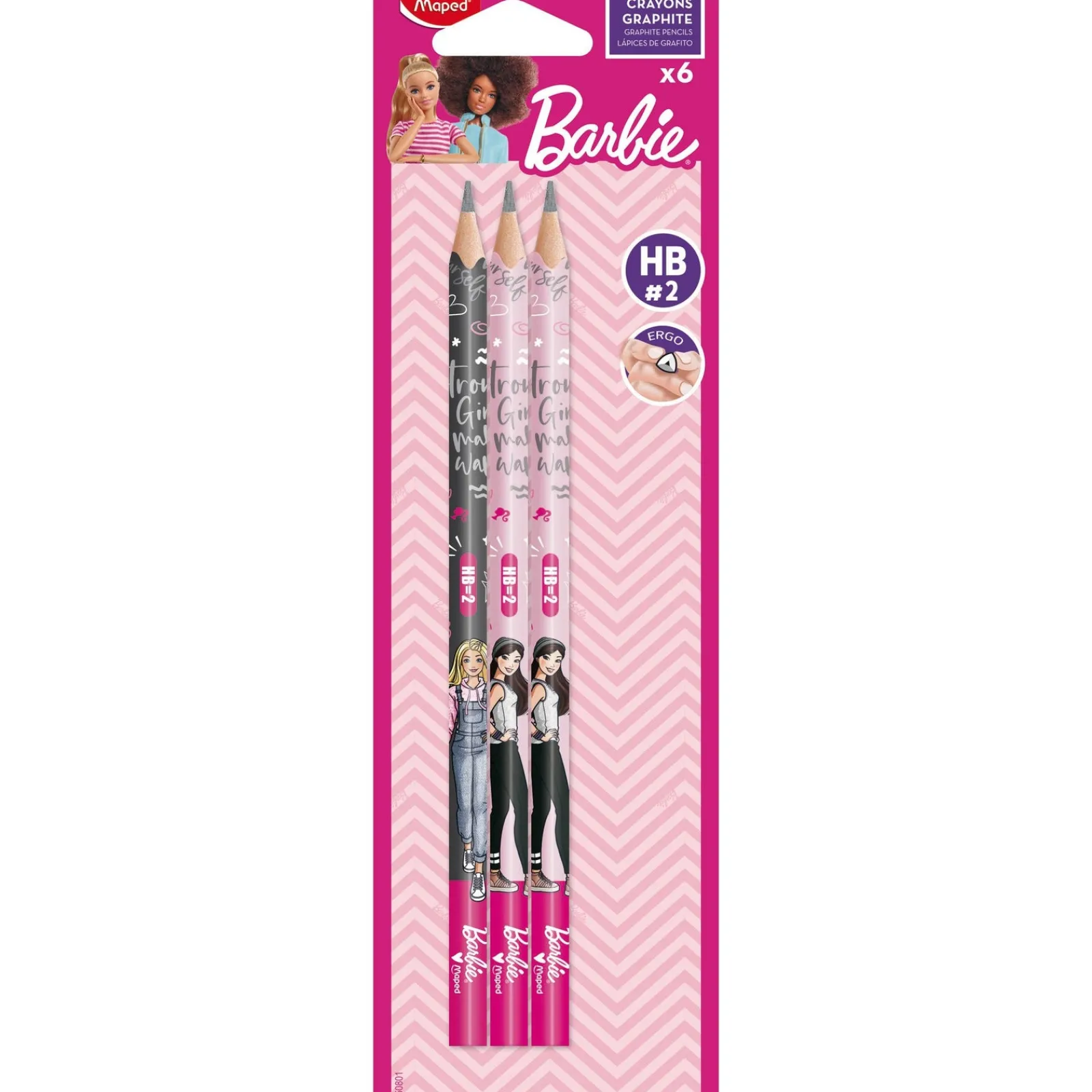 Barbie Lápis Grafite HB 6 unidades Maped