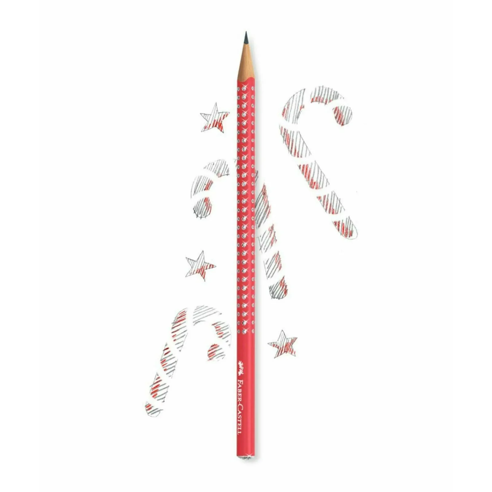 Faber Castell Lápis Grafite HB Sparkle Vermelho Candy Fab