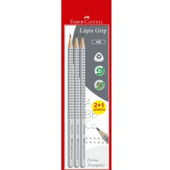 Faber Castell Lápis Triangular HB com Grip 3 unidades
