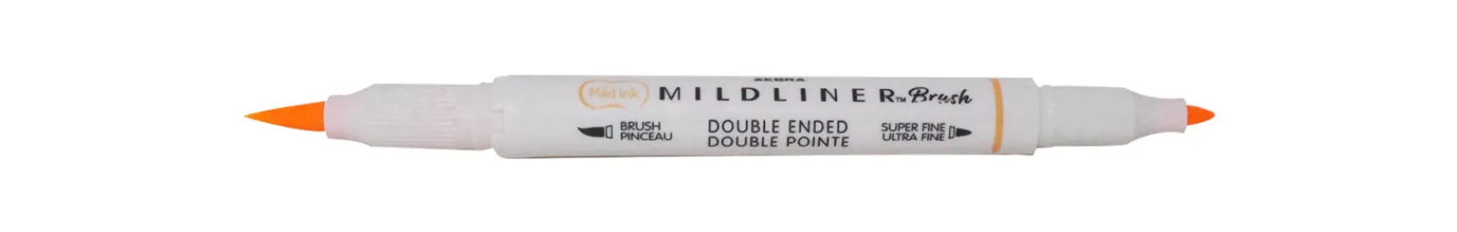 Zebra Marcador 2 Pontas Fluor + Brush Pen Laranja