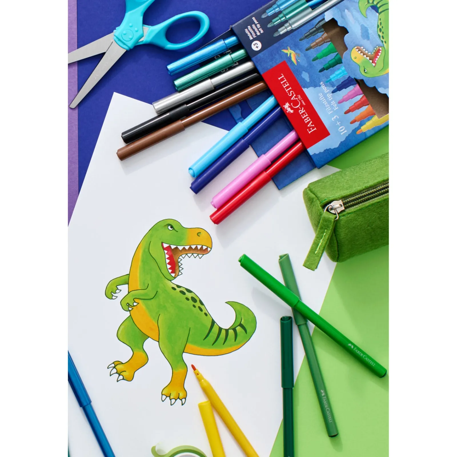 Faber Castell Marcador de Colorir Dinossauro 18+6 Unidades