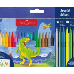 Faber Castell Marcador de Colorir Dinossauro 18+6 Unidades