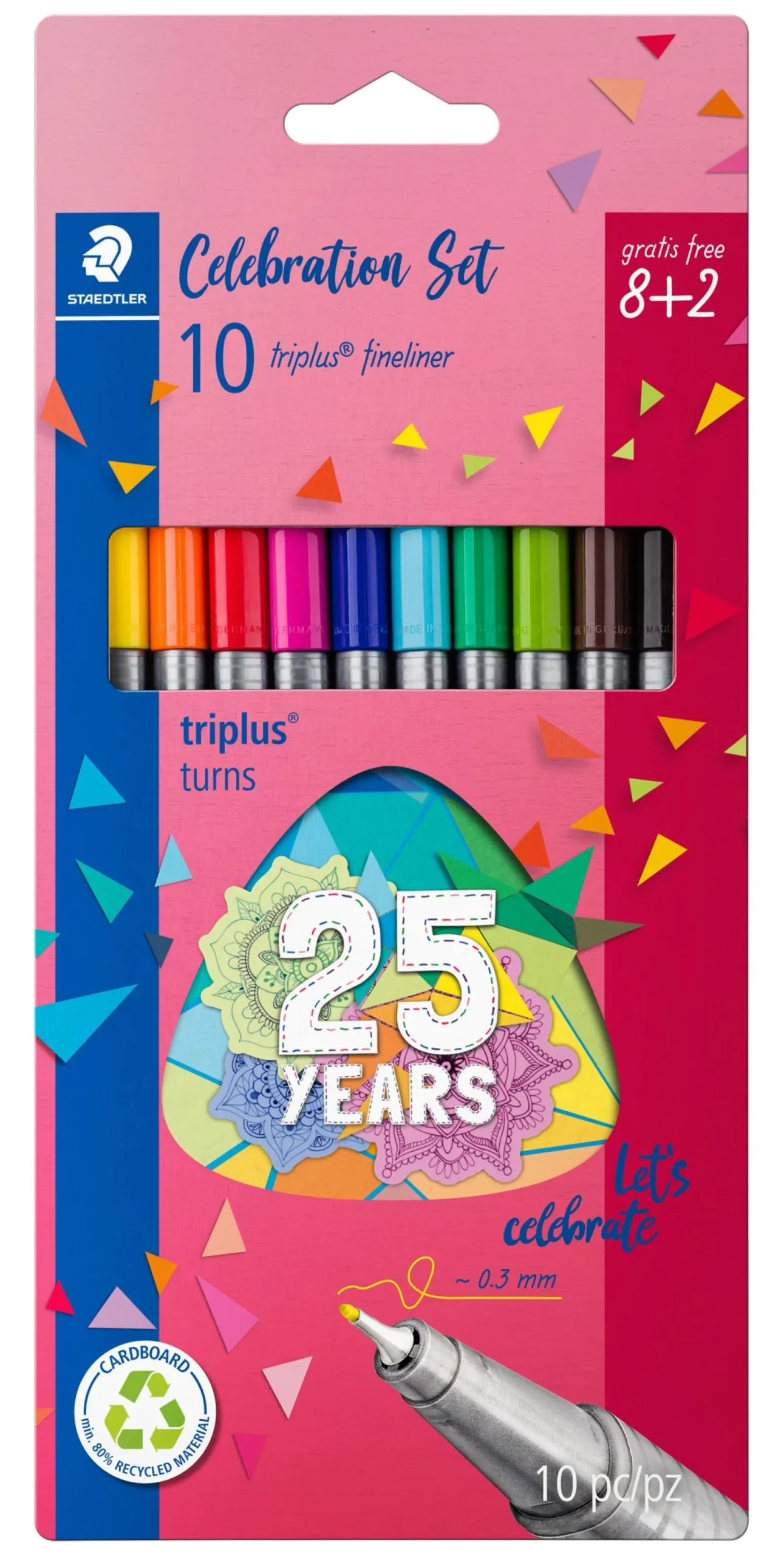 Staedtler Marcador Escrita Fineliner Triplus 10 unidades 25 Anos