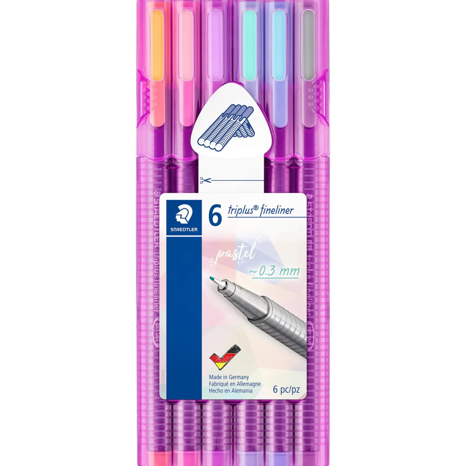 Staedtler Marcador Escrita Triplus Fineline Pastel 6 Unidades