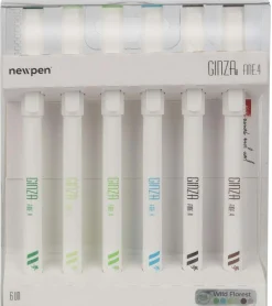 Newpen Marcador Ginza Fine 0.4mm Wild Florest 6 unidades