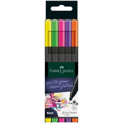 Faber Castell Marcador Grip Finepen Neon 5 unidades