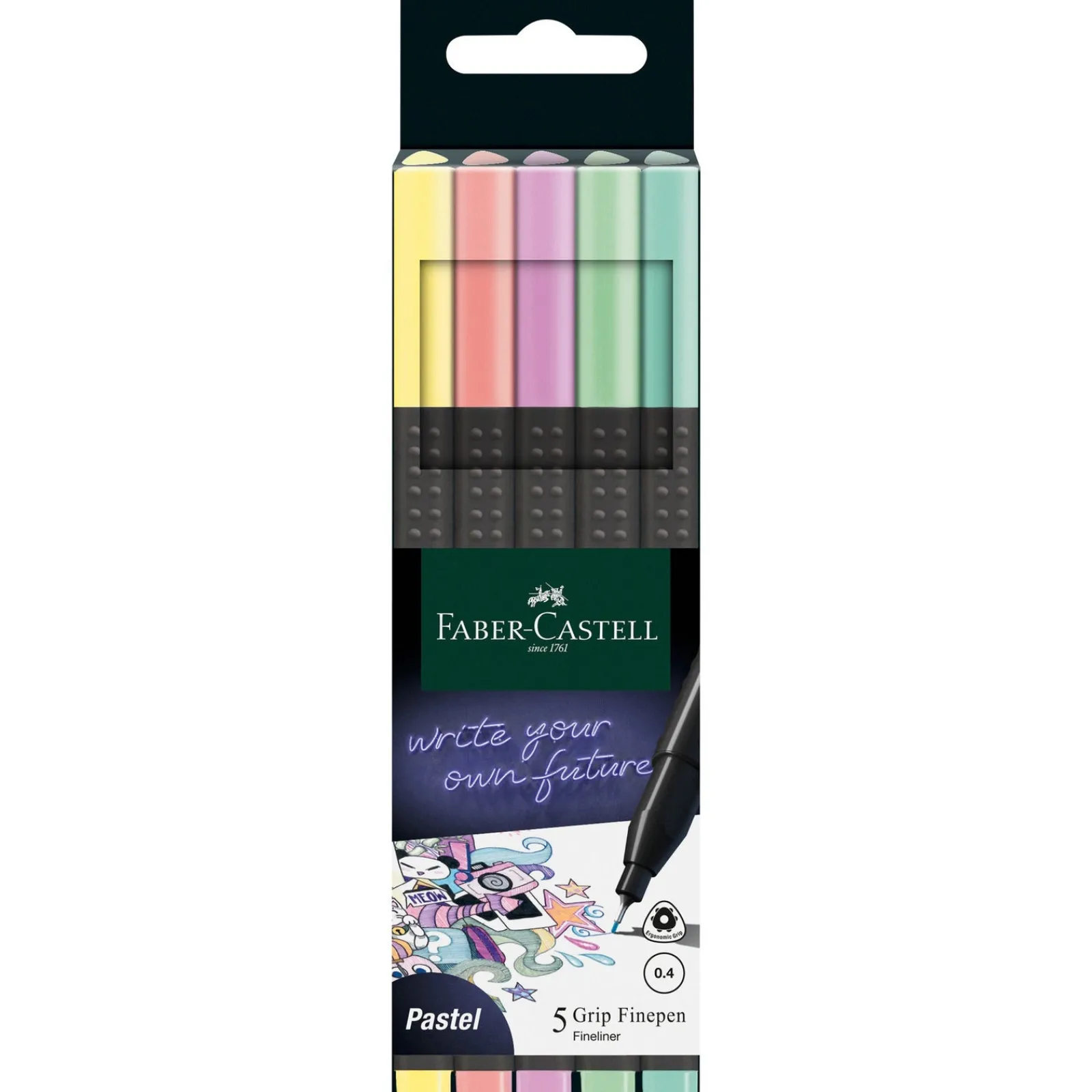 Sale Faber Castell Marcador Grip Finepen Pastel 5 unidades