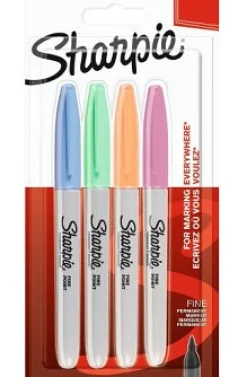 Sharpie Marcador Permanente Fine Pastel 4 unidades