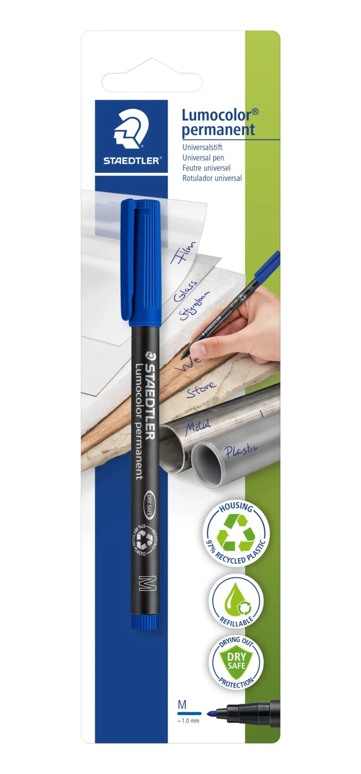 Staedtler Marcador Permanente Médio de Tinta Azul