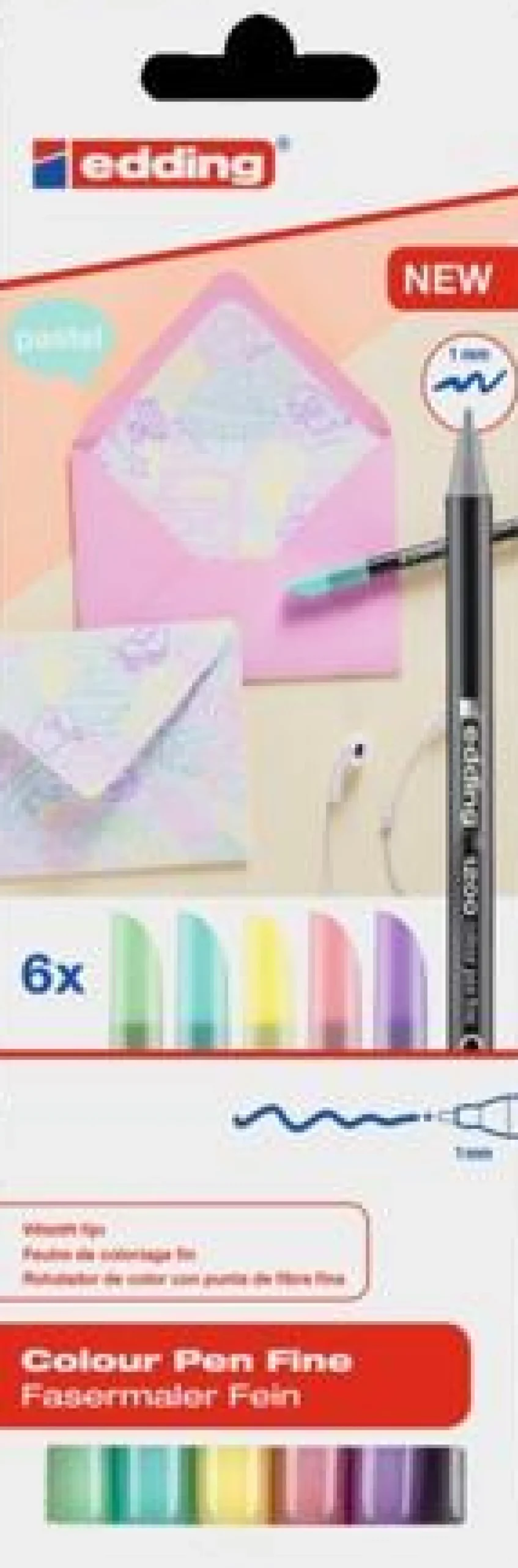 Edding Marcador Ponta Fibra 1Mm Pastel 6 Unidades E-1200