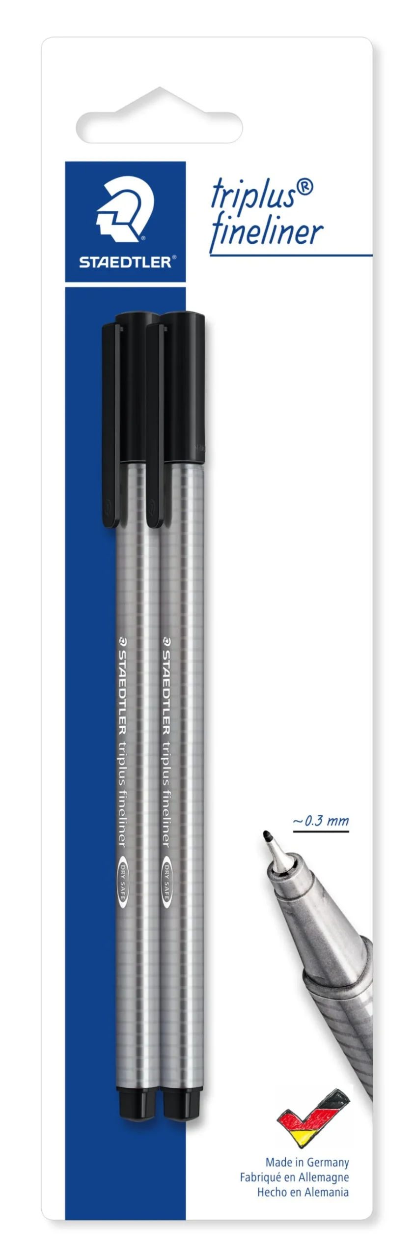 Staedtler Marcador Triplus Fineliner 2 unidades Preto