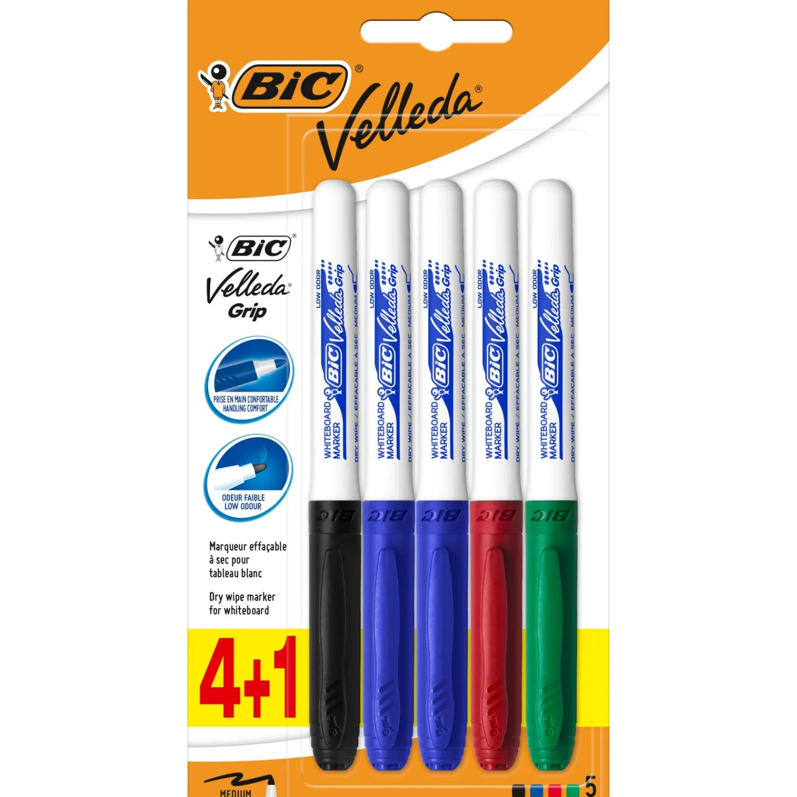Bic Marcador Velleda Grip 5 unidades