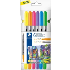 Clearance Staedtler Marcadores Colorir Duplo Neon 6 Unidades