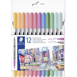 Staedtler Marcadores Colorir Fibra Duplo 12 Unidades Noris