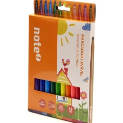 Note! Marcadores Colorir Lavaveis 12 Unidades