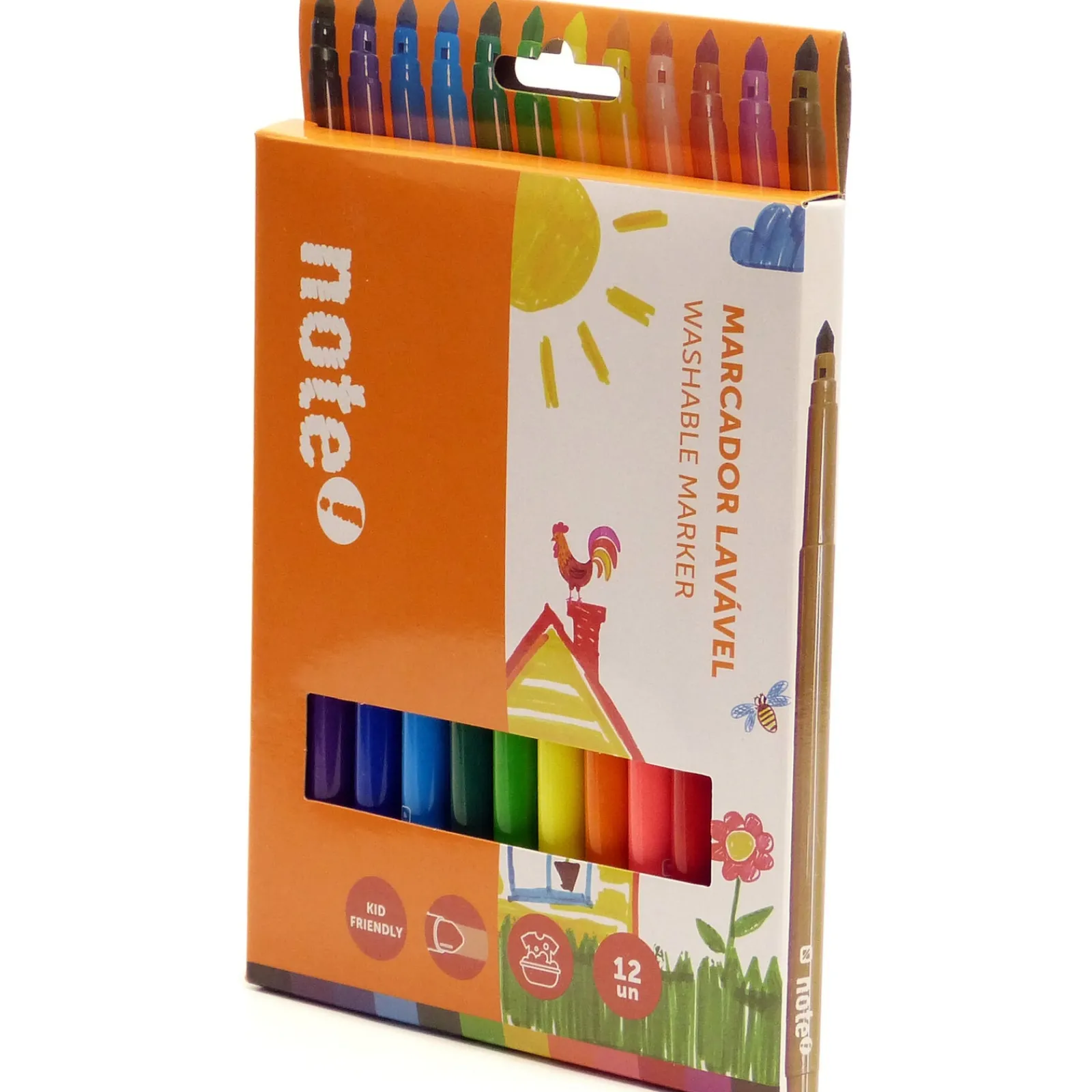 Note! Marcadores Colorir Lavaveis 12 Unidades