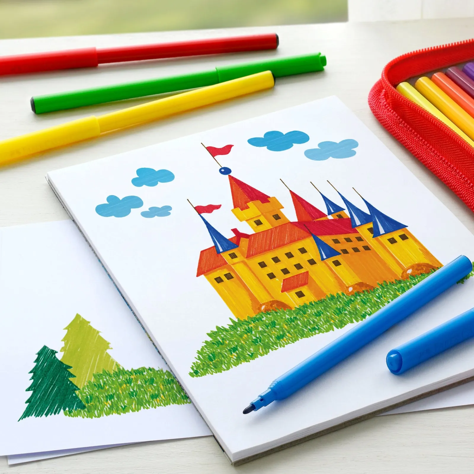 New Faber Castell Marcadores de Colorir Finos 12 unidades