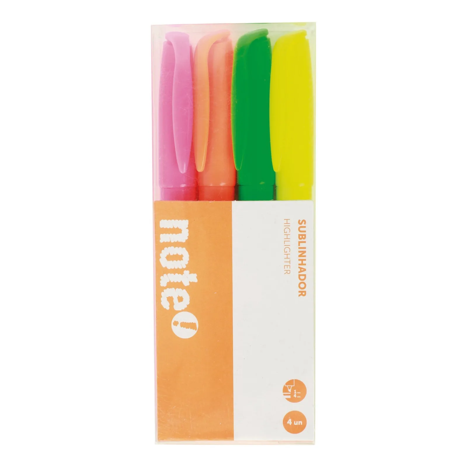 New Note! Marcadores Fluorescentes Finos 4 unidades