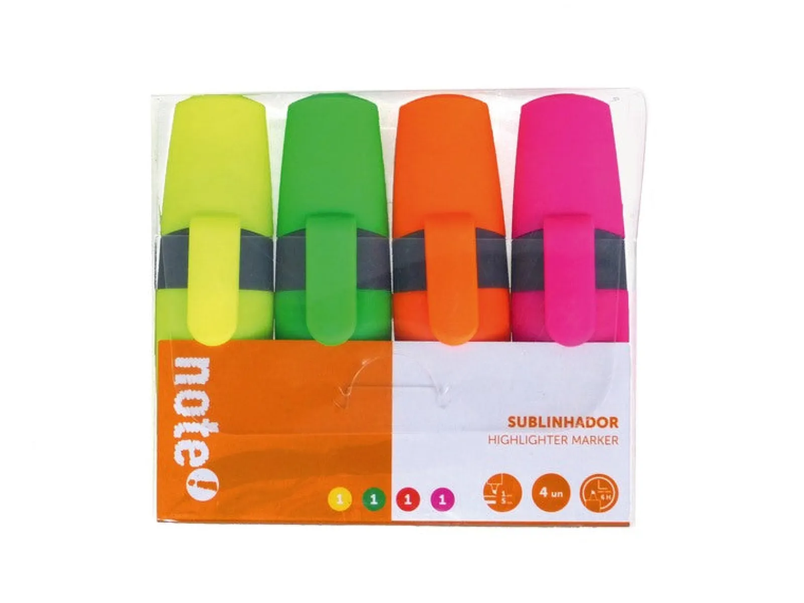 Note! Marcadores Fluorescentes 4 unidades