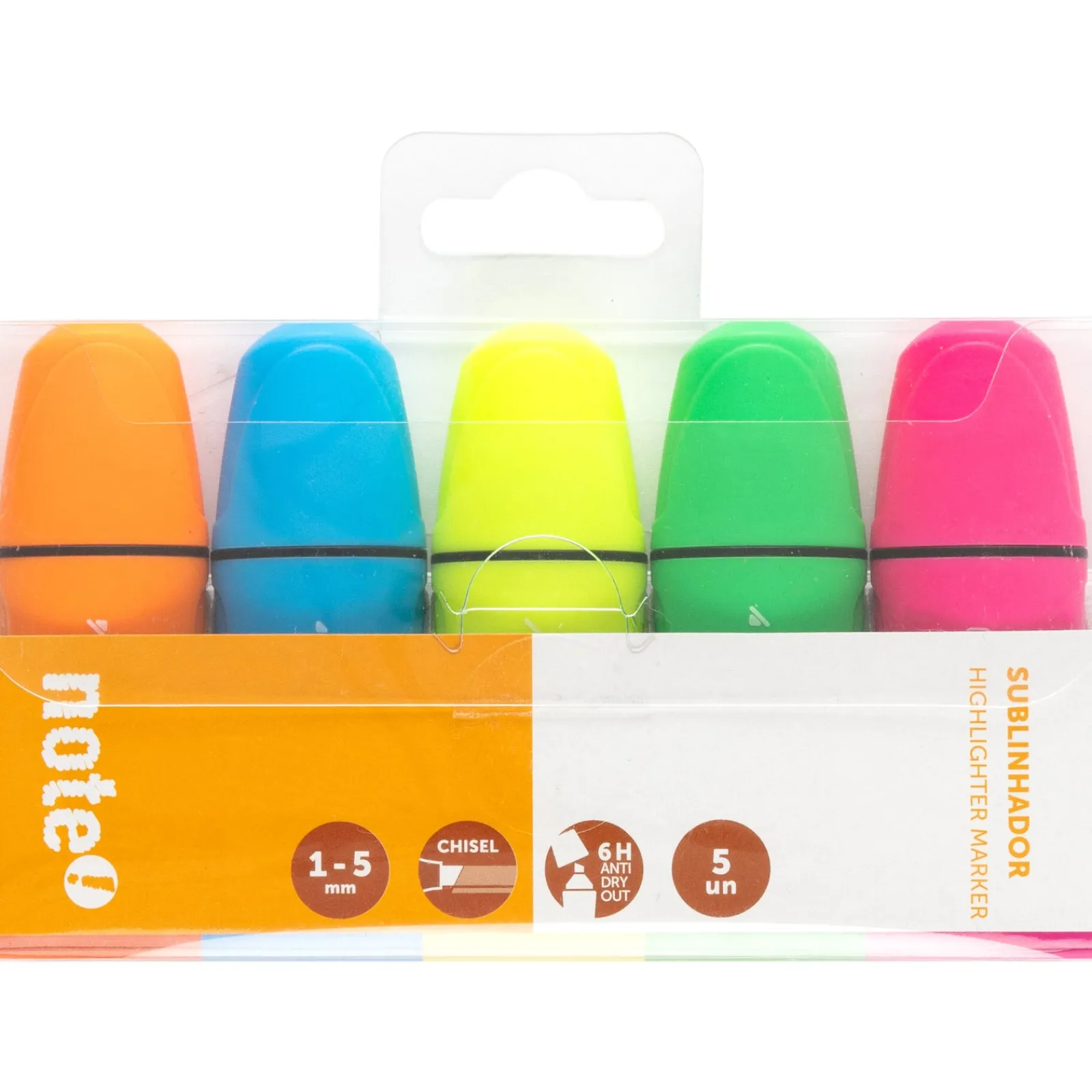 Note! Marcadores Mini Fluorescentes 5 unidades