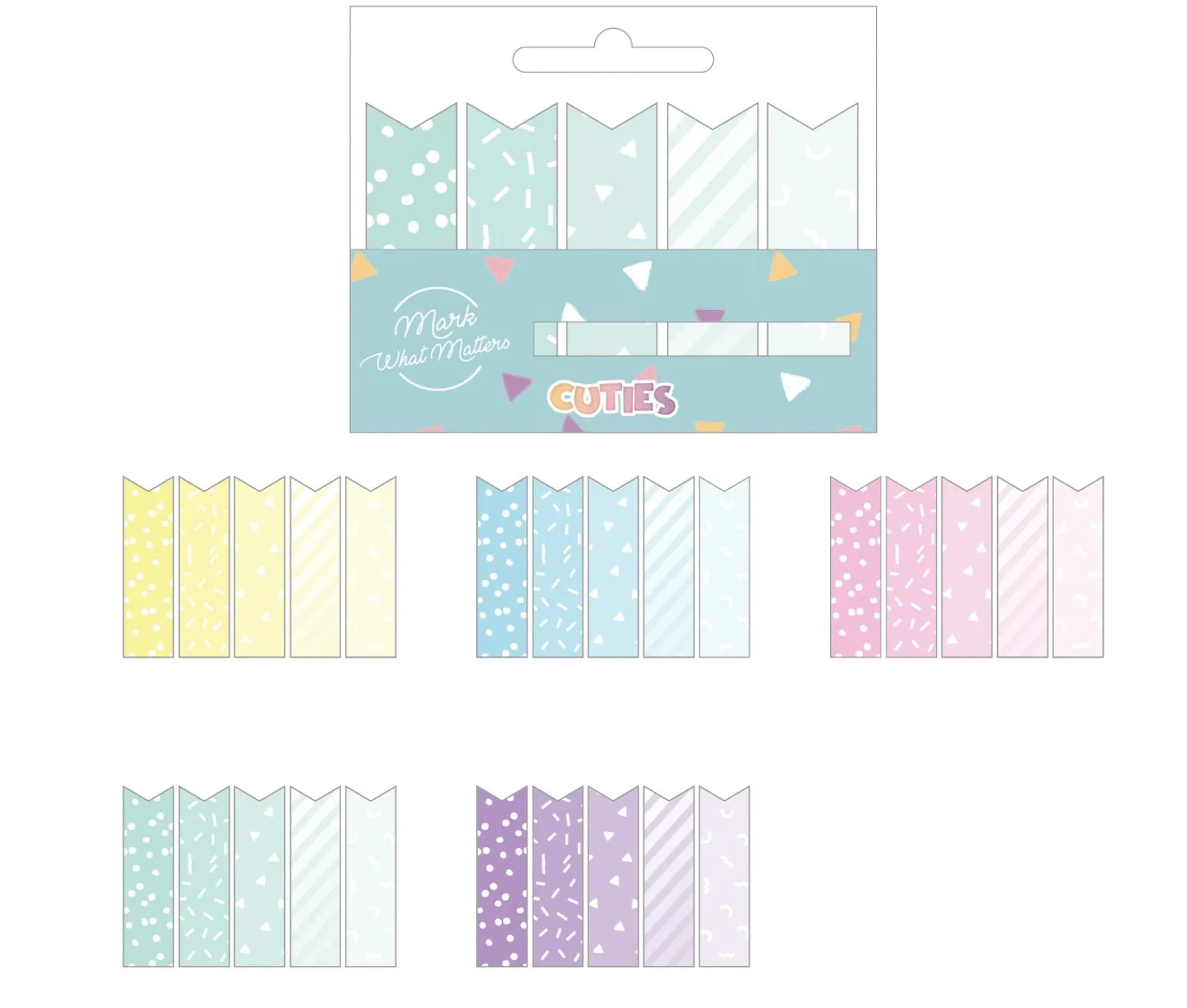Cuties Marcadores Página Padrão Pastel