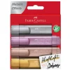 Hot Faber Castell Marcadores Textliner Cores Metálicas 4 unidades