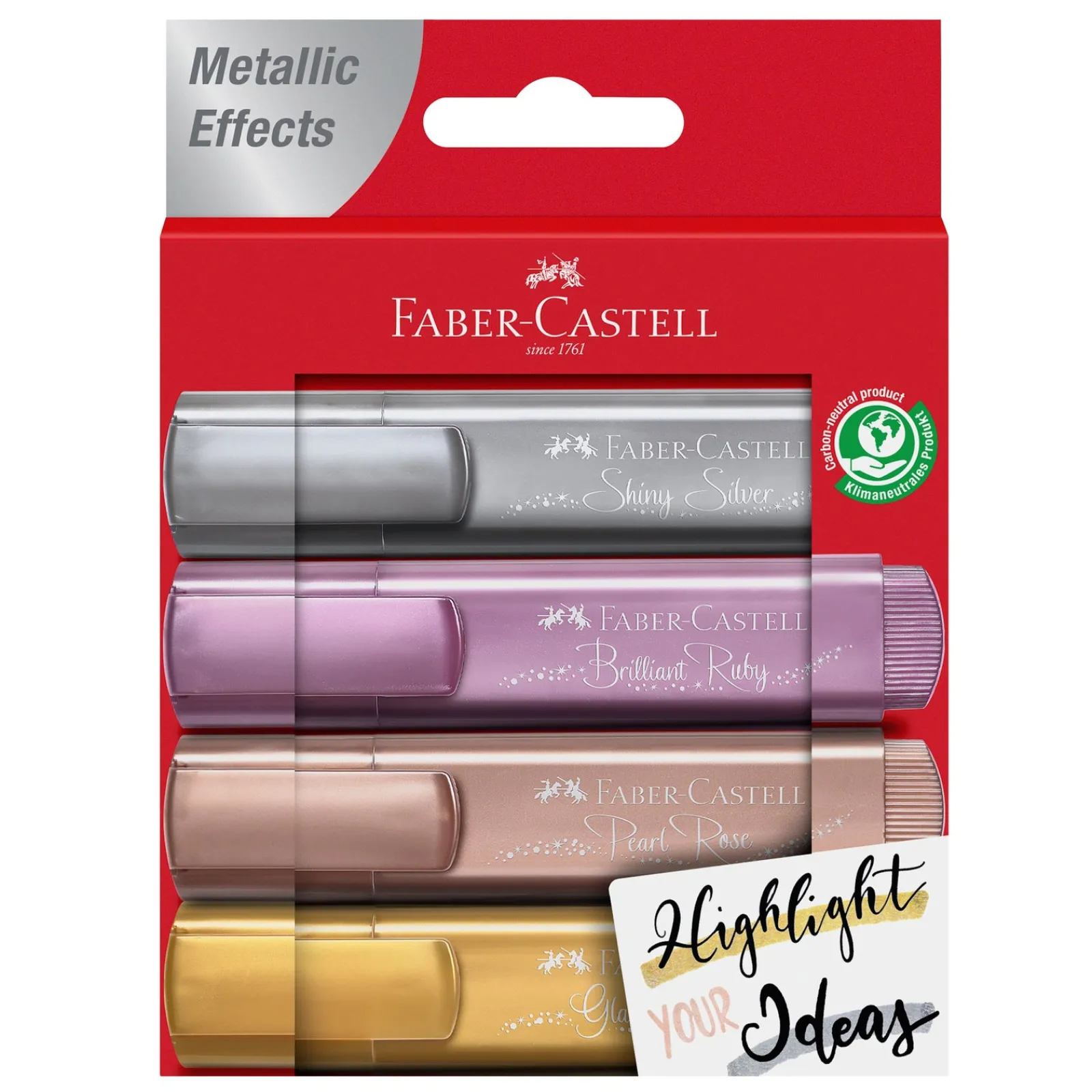 Hot Faber Castell Marcadores Textliner Cores Metálicas 4 unidades