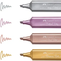 Hot Faber Castell Marcadores Textliner Cores Metálicas 4 unidades