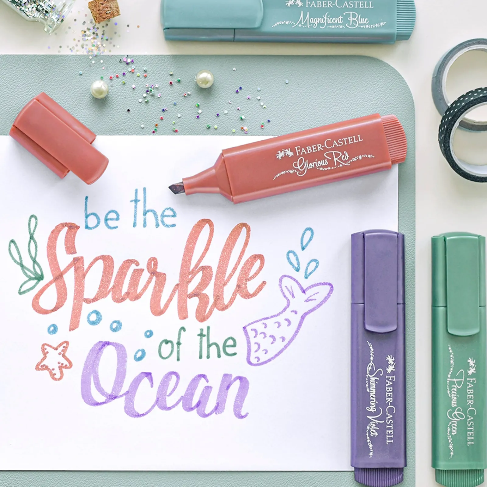 Hot Faber Castell Marcadores Textliner Cores Metálicas 4 unidades