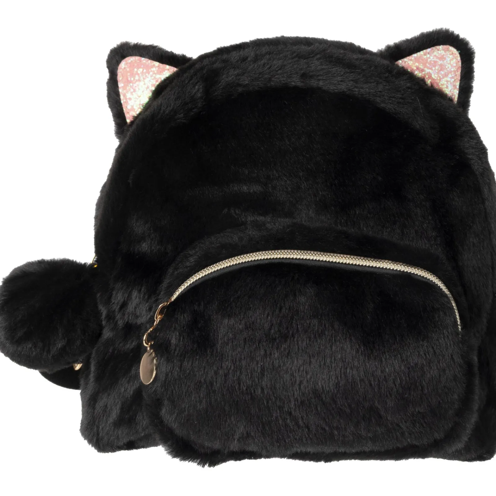 Outras Marcas Mini Mochila Peluche Preto