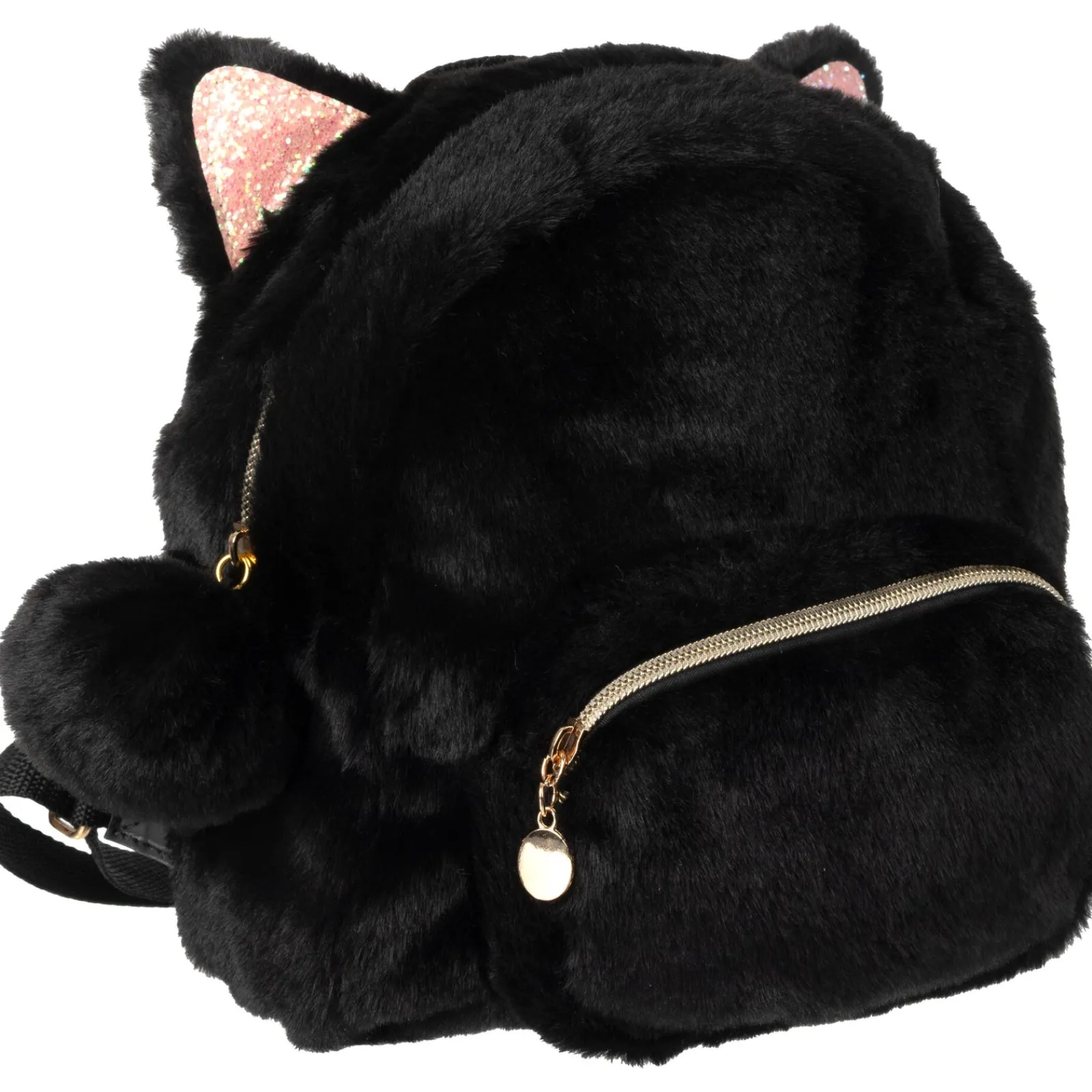 Outras Marcas Mini Mochila Peluche Preto