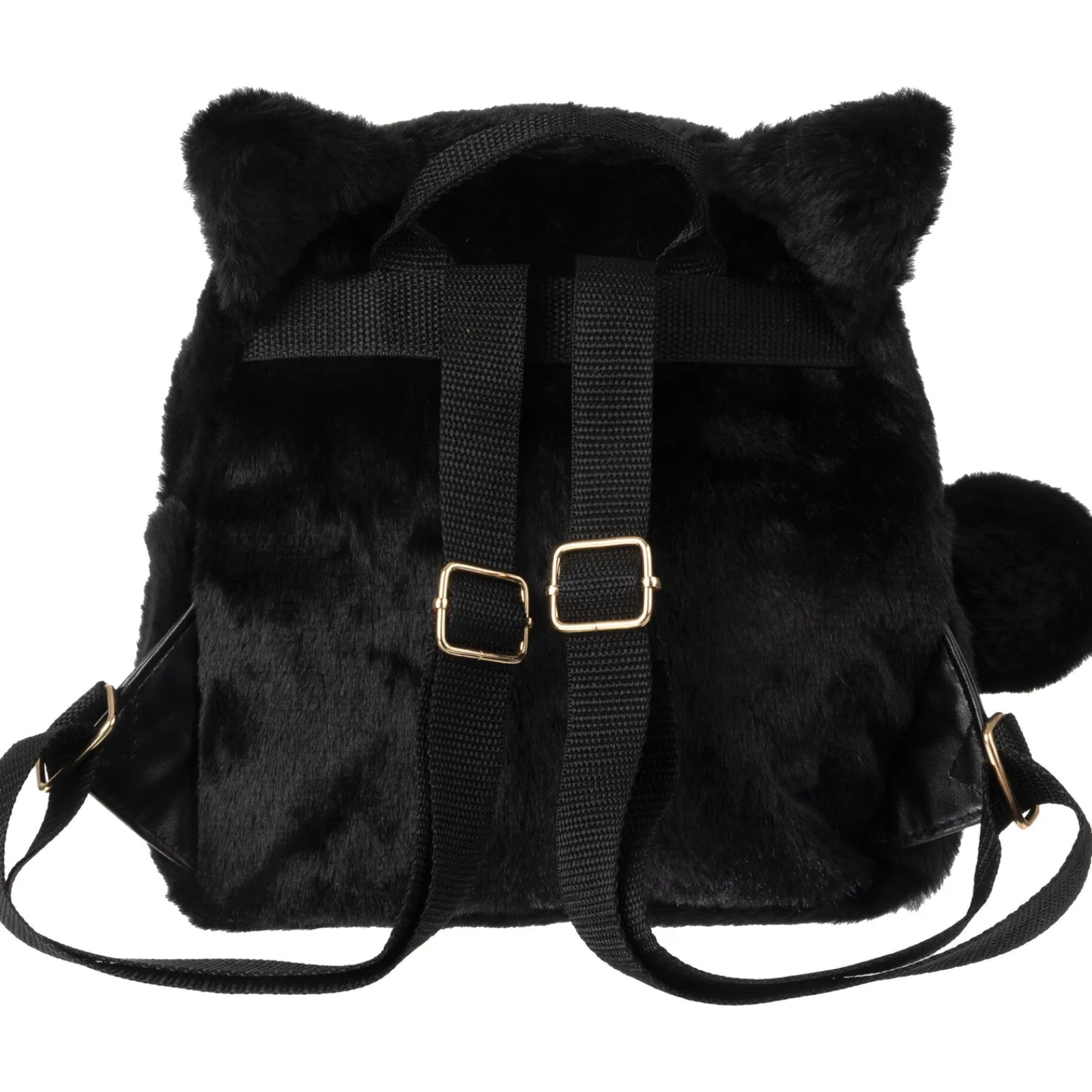 Outras Marcas Mini Mochila Peluche Preto