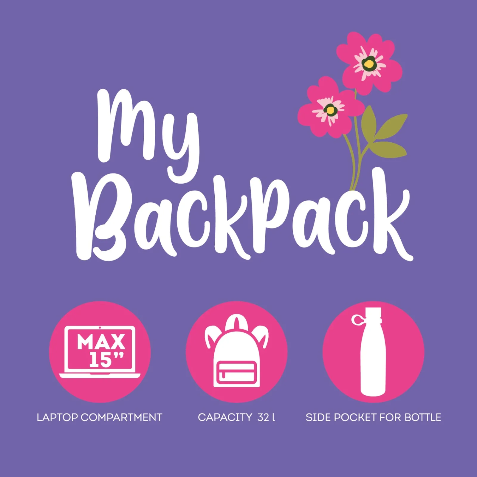 Outlet Legami Mochila - Flores