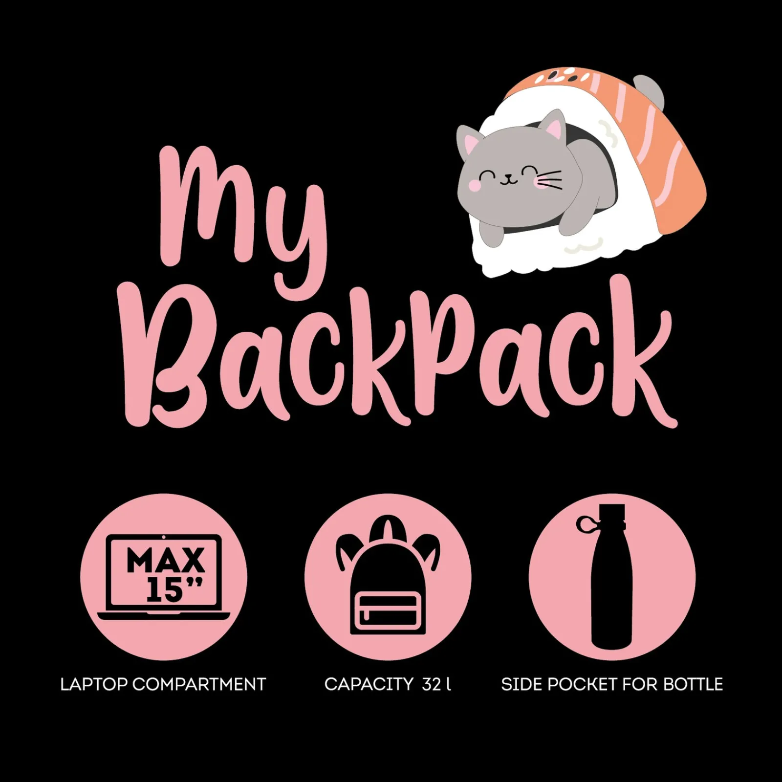 Best Legami Mochila - Gato Sushi