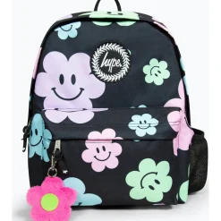 Hype Mochila Badge Black Happy Flowers