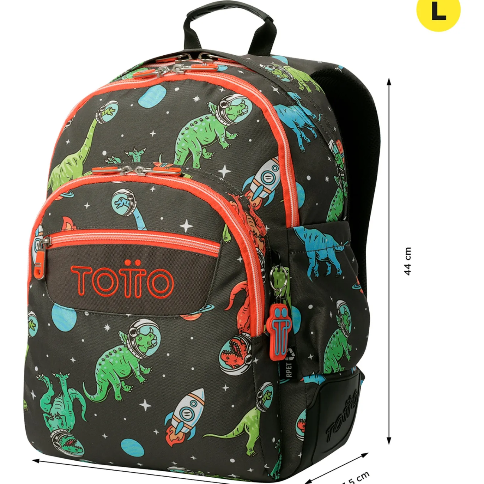 Totto Mochila Com Base Borracha Dino Preto