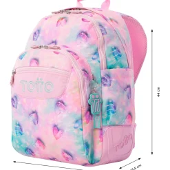 Hot Totto Mochila Com Base Borracha Corações Glitter