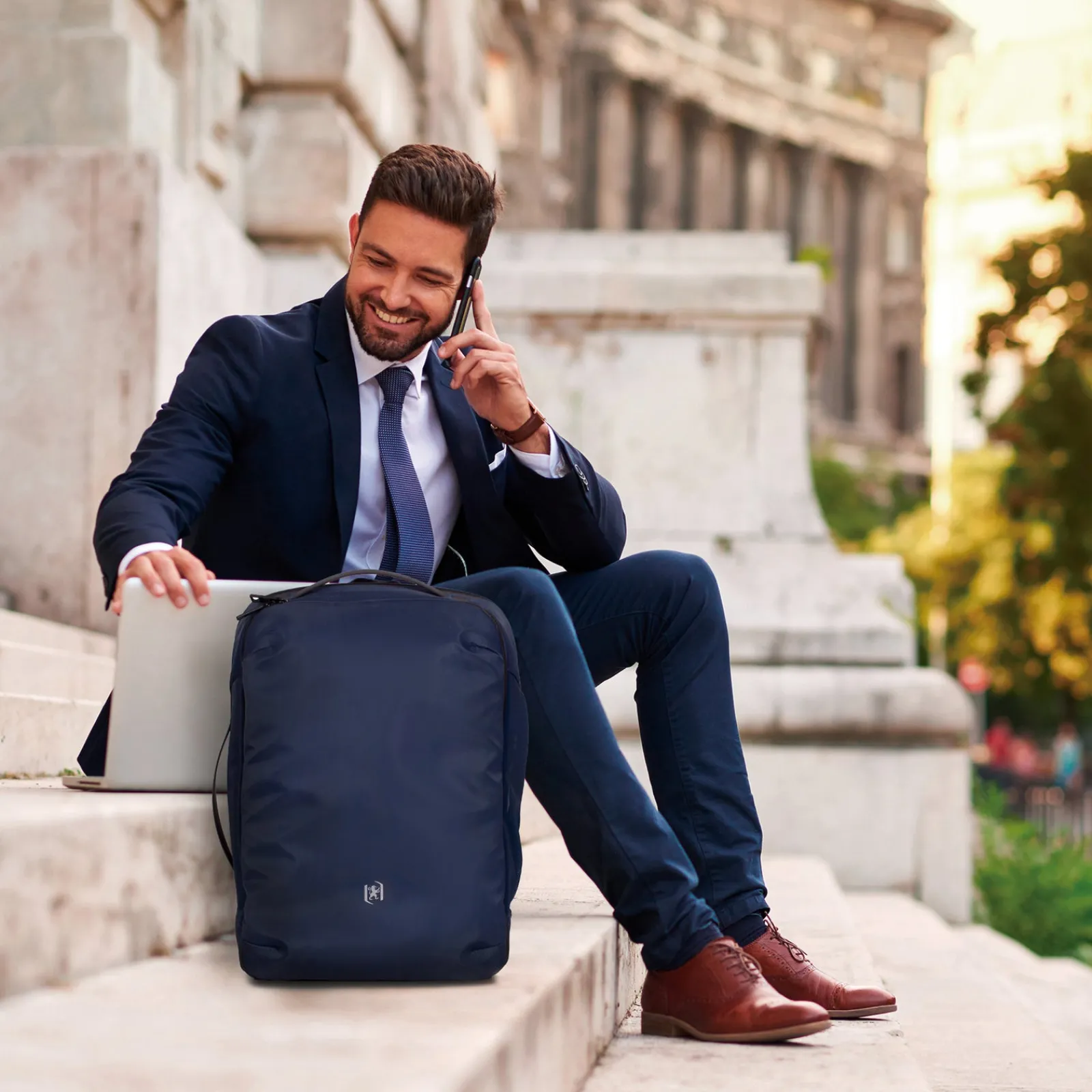 Oxford Mochila Executive Azul Marinho